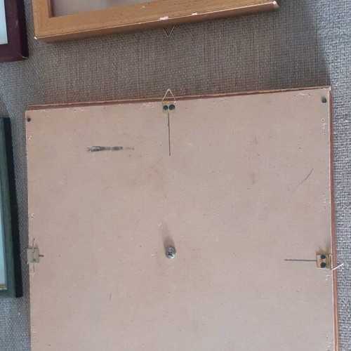 Frames with wooden borders like new, set of 5 with clowns and masks