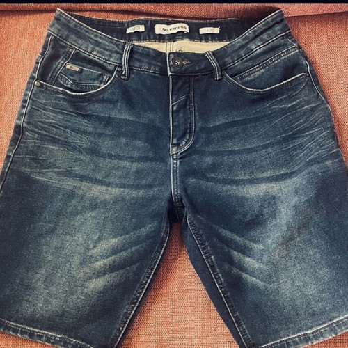 No Excess men's denim shorts, dark blue