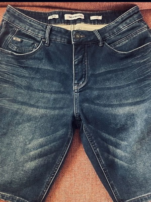 No Excess men's denim shorts, dark blue