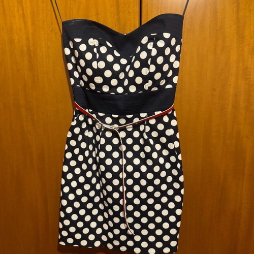 Strapless polka dot dress used, size small