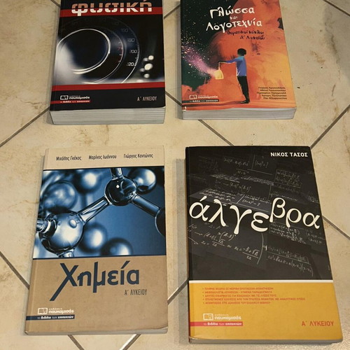 A Lykeiou textbooks like new, pack of 4 for B and G Lykeiou prep