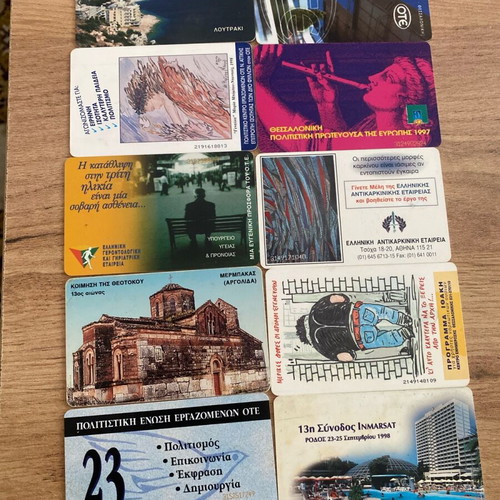 Phone cards used, pack of 15 pieces