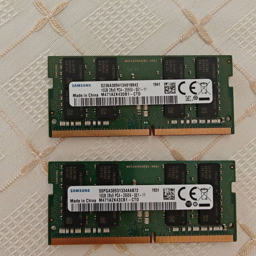 Samsung 32GB DDR4 SODIMM RAM used, 2666MHz, laptop