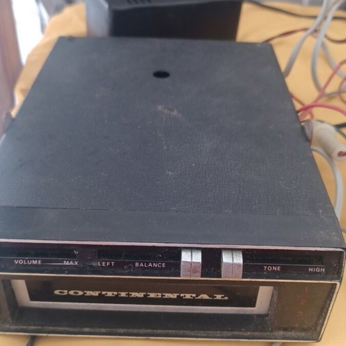 Car cassette player with speakers, amplifier and 4 cassettes used