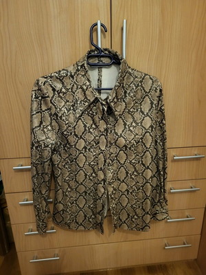 Zara leather shirt beige like new, size L