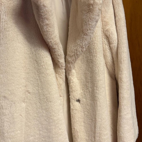 Faux fur coat jacket like new, ecru, size S