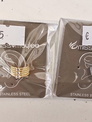 Ear cuff new, stainless steel, gold and silver colors