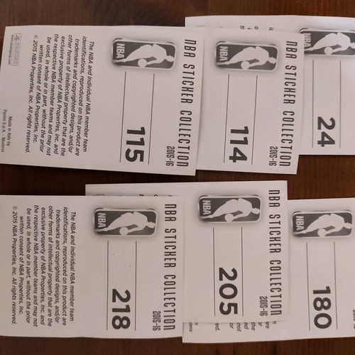 NBA 2015-16 Panini stickers used, 109 pieces