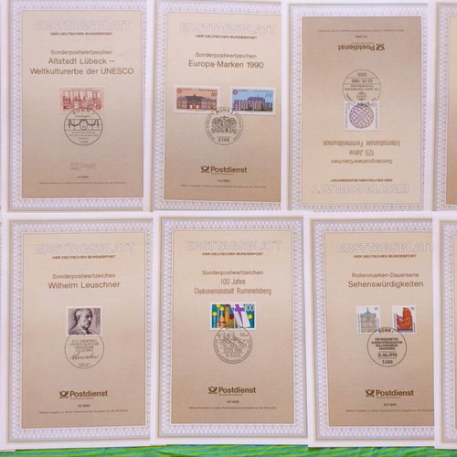 EGB 1990 German Ersttagsblatt collection like new, set of 10
