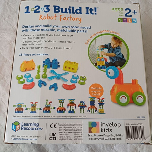 Learning Resources 1-2-3 Build It! Robot Factory educational toy like new for 2+ years