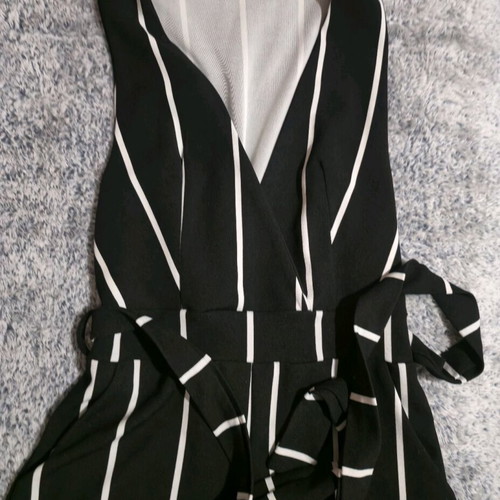 Striped playsuit S-M like new, black and white
