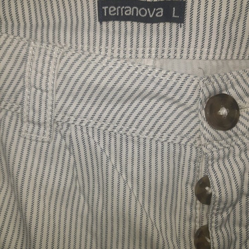 Terranova shorts used, blue and white stripes, size L
