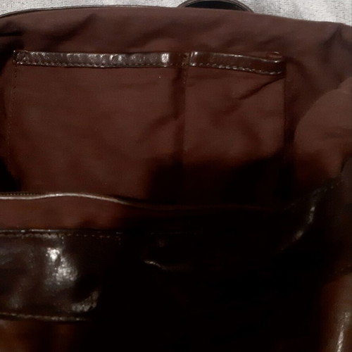 Zara vintage shoulder bag used, brown leather with fringes and studs