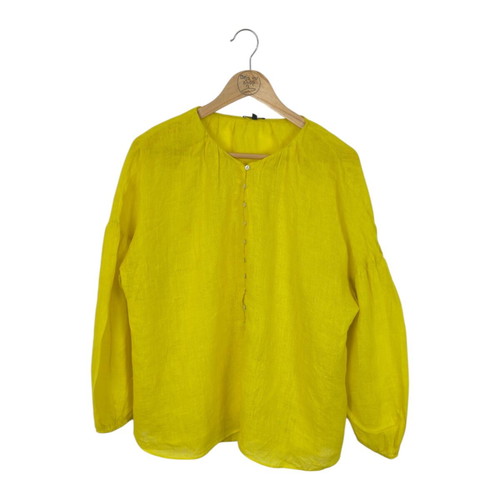 Massimo Dutti linen blouse, size S, yellow