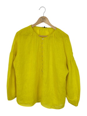 Massimo Dutti linen blouse, size S, yellow