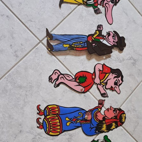 9 Karagiozis shadow theatre plastic figures