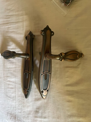 Pasini Fratelli Sabbio door handles used, solid brass, height 26.5 cm