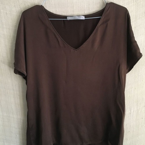 Hallhuber Donna elegant blouse like new, size L 40 12, brown