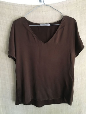 Hallhuber Donna elegant blouse like new, size L 40 12, brown