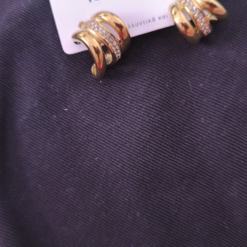 Earrings gold and silver, new, surgical steel