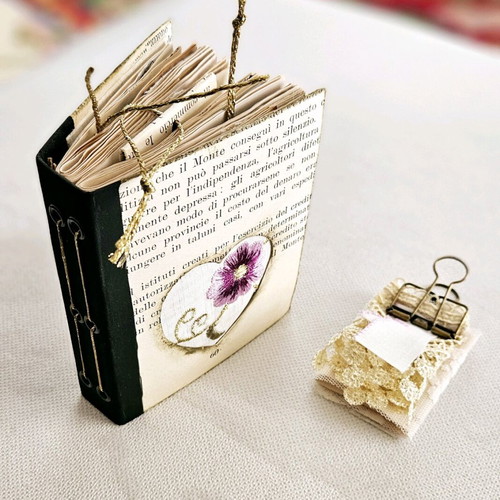 Purple Heart handmade mini notebook like new