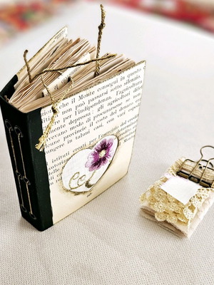 Purple Heart handmade mini notebook like new