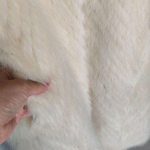 Fur coat from Russia, handmade, beige ecru