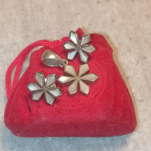 Women's silver jewelry set used, lightly worn
