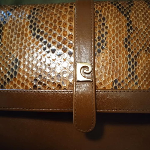 Tan Envelope Bag with Strap and Details