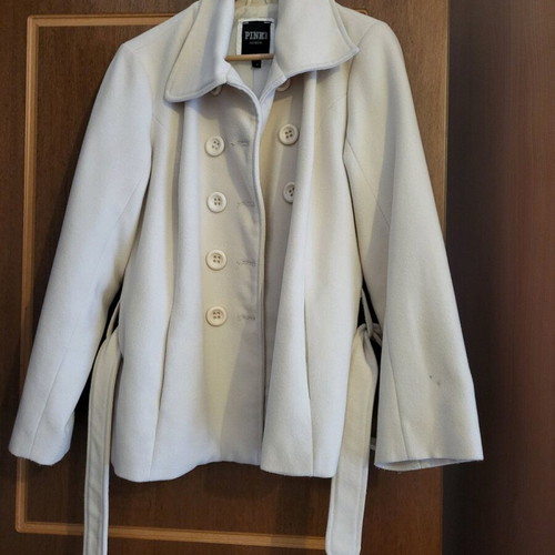 Pink Woman women's white coat like new, size XL