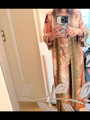 Moutaki kimono and pants set new, pink