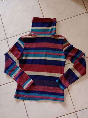 Striped turtleneck sweater like new in purple and petrol shades