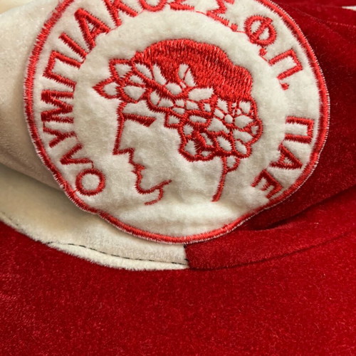 Olympiakos vintage 80s cap used, velvet material