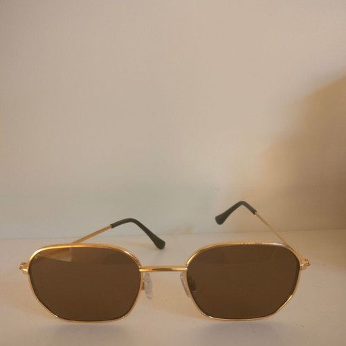 Sunglasses with thin gold frame like new, brown lenses