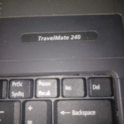 Acer TravelMate 240 vintage laptop used, missing 2 keys