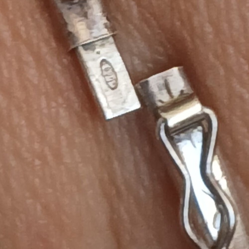 2 Silver 925 Bracelets, One Bangle and One with Clasp, Small Defects