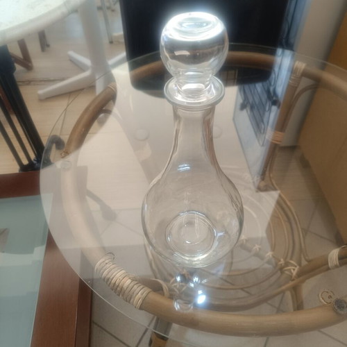 Italian vintage glass carafe used with spherical stopper