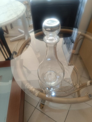 Italian vintage glass carafe used with spherical stopper