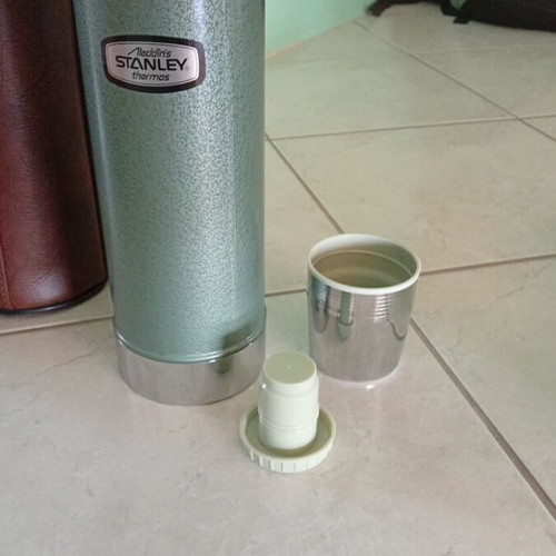 Vintage Stanley Aladdin A-944C 1 Quart Thermos with Leather Case