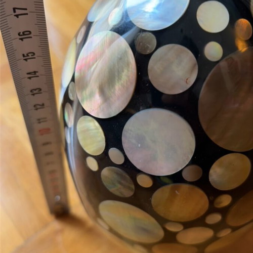 Large decorative egg with mother-of-pearl, like new