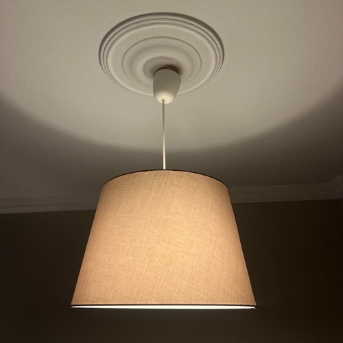 Fabric ceiling light like new, gray-beige
