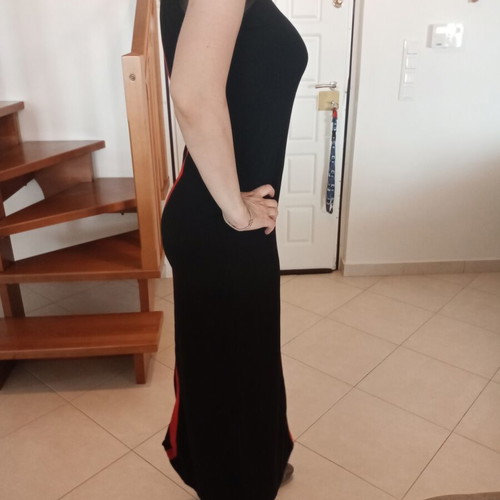 Fitted long dress black, like new