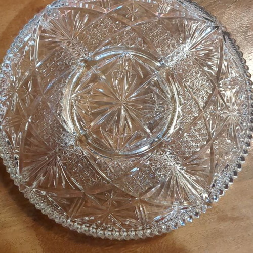 Crystal platter with 5 sections like new