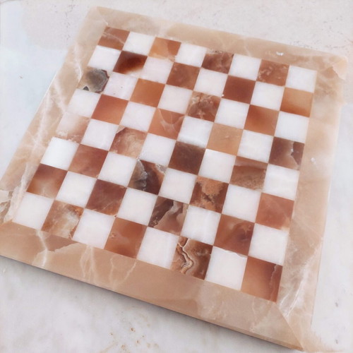 Σκάκι Vintage από όνυχα 25×25 εκ. σαν καινούργιο με χειροποίητα πιόνια