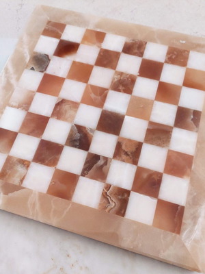 Σκάκι Vintage από όνυχα 25×25 εκ. σαν καινούργιο με χειροποίητα πιόνια
