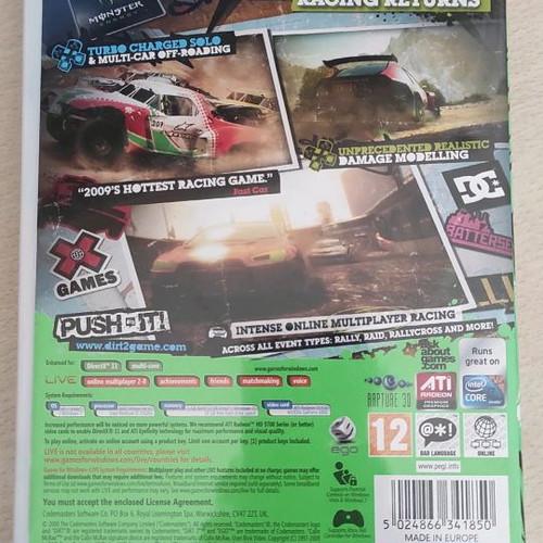 Colin McRae Dirt 1 & Dirt 2 PC games like new