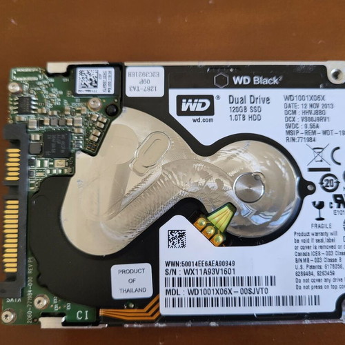 WD Black² Dual Drive hybrid drive 120GB SSD + 1TB HDD like new