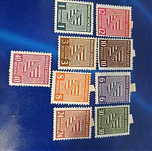 9 Γερμανικά γραμματόσημα 1946