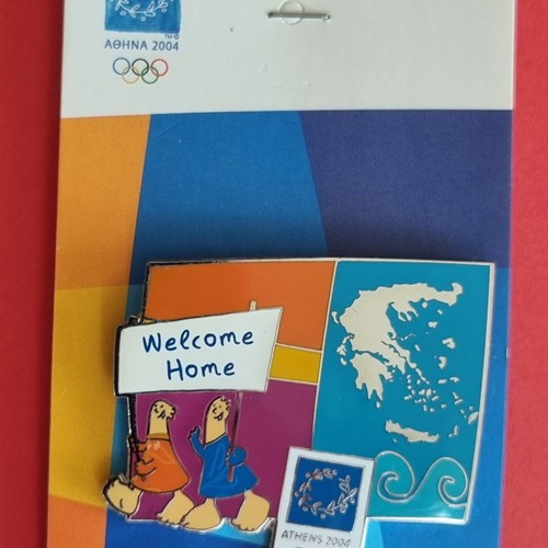 Olympic pins Athens 2004 Welcome Home series new, set of 2