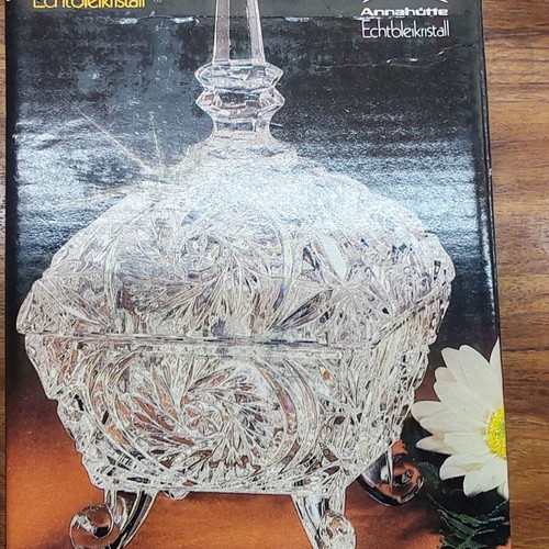 Vintage crystal hand-cut fountain used like new with lid and small vase
